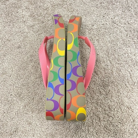 Coach Rainbow Platform Flip Flop Sandals - Picture 8 of 10